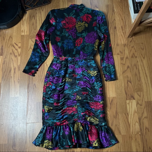Vintage 80s Albert Nipon Silk Dress  Garfinckel’s - Picture 8 of 13